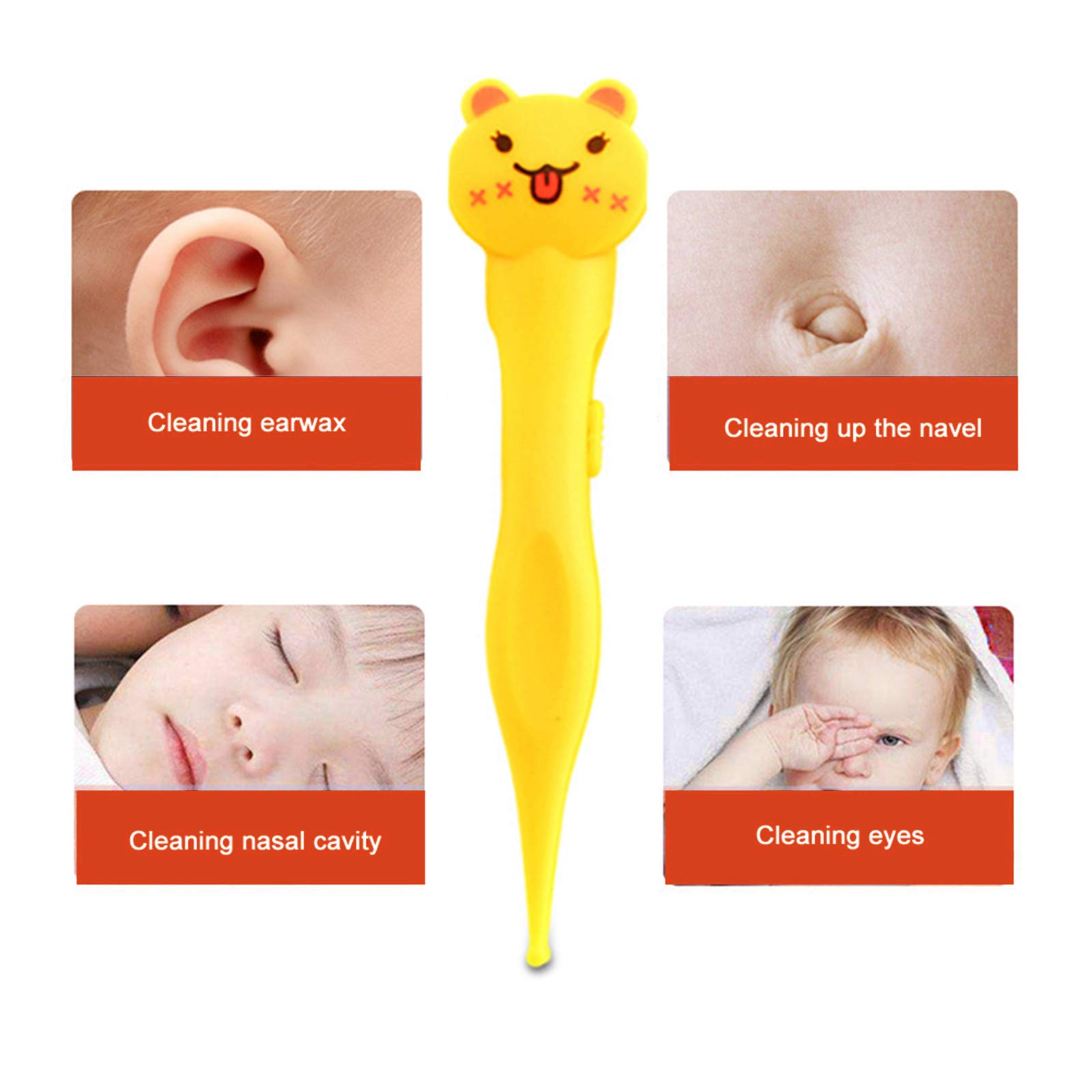 LAURAG Round-Head Baby Nose Cleaner & Ear Wax Removal Tool - Safe Newborn Nose Picker with Storage Box - Gentle Nasal Care for Infants, Toddlers and Kids (Perfect for Bath Time & Daily Hygiene)