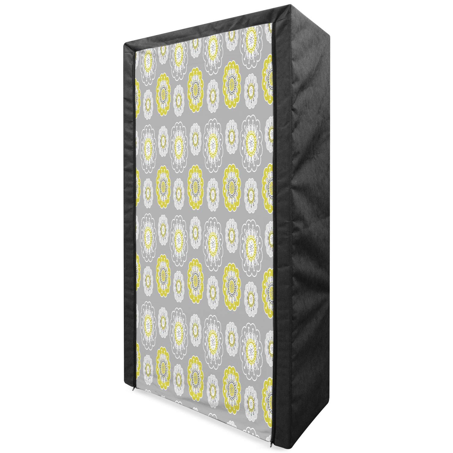 Ambesonne Grey & Yellow Portable Wardrobe - 33.5