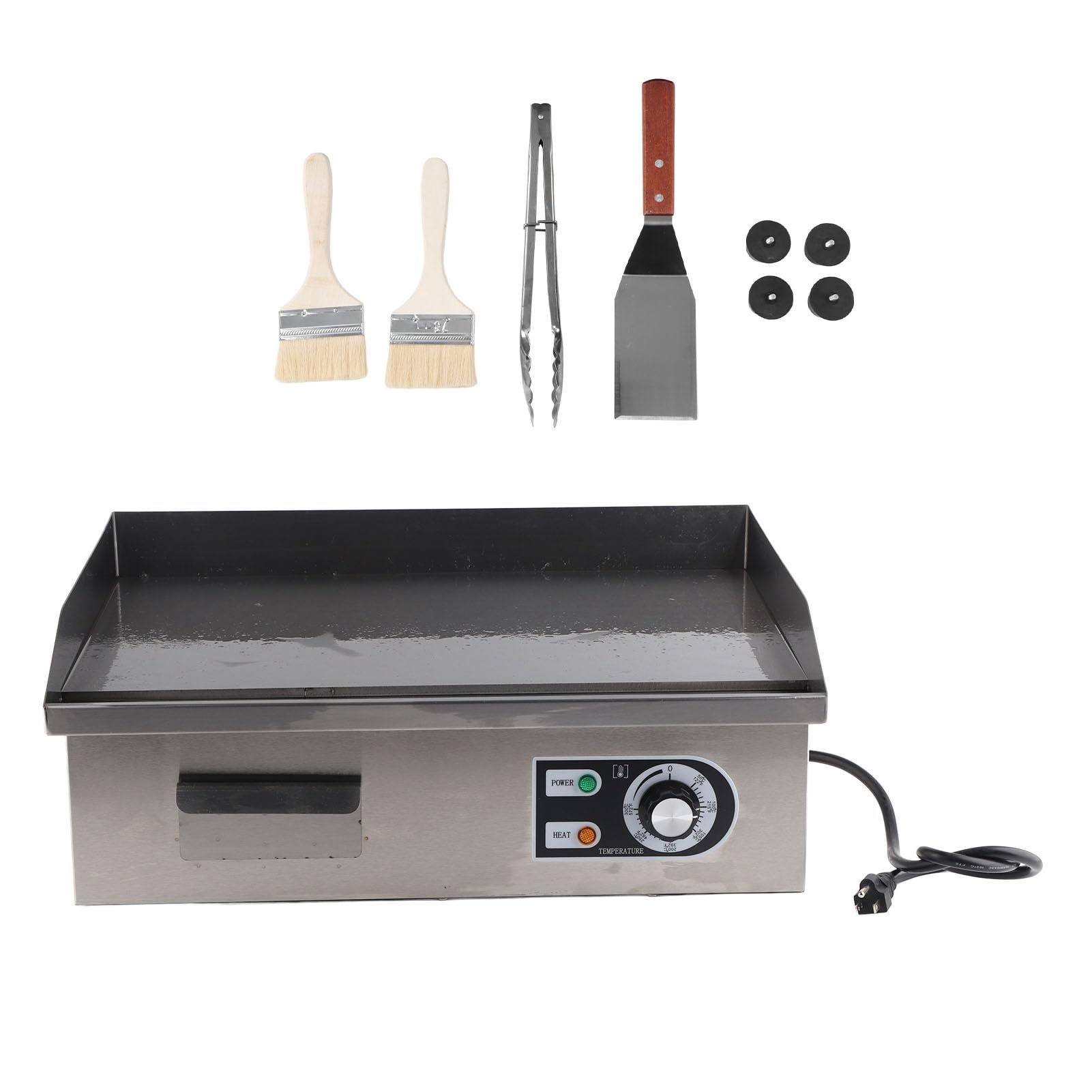 Fast Heating Electric Griddle - 2000W, Non-Stick, Adjustable Temp - Perfect for Restaurants & Home Cooking