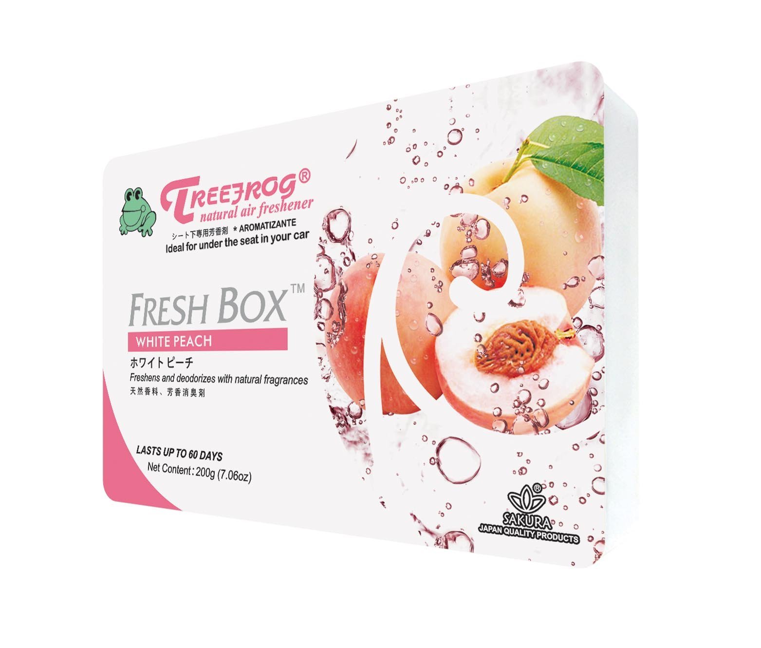 Treefrog Natural Air Freshener - White Peach Scented Home Fragrance | Non-Toxic, Long-Lasting Aroma for Living Room, Bedroom, Bathroom & Office