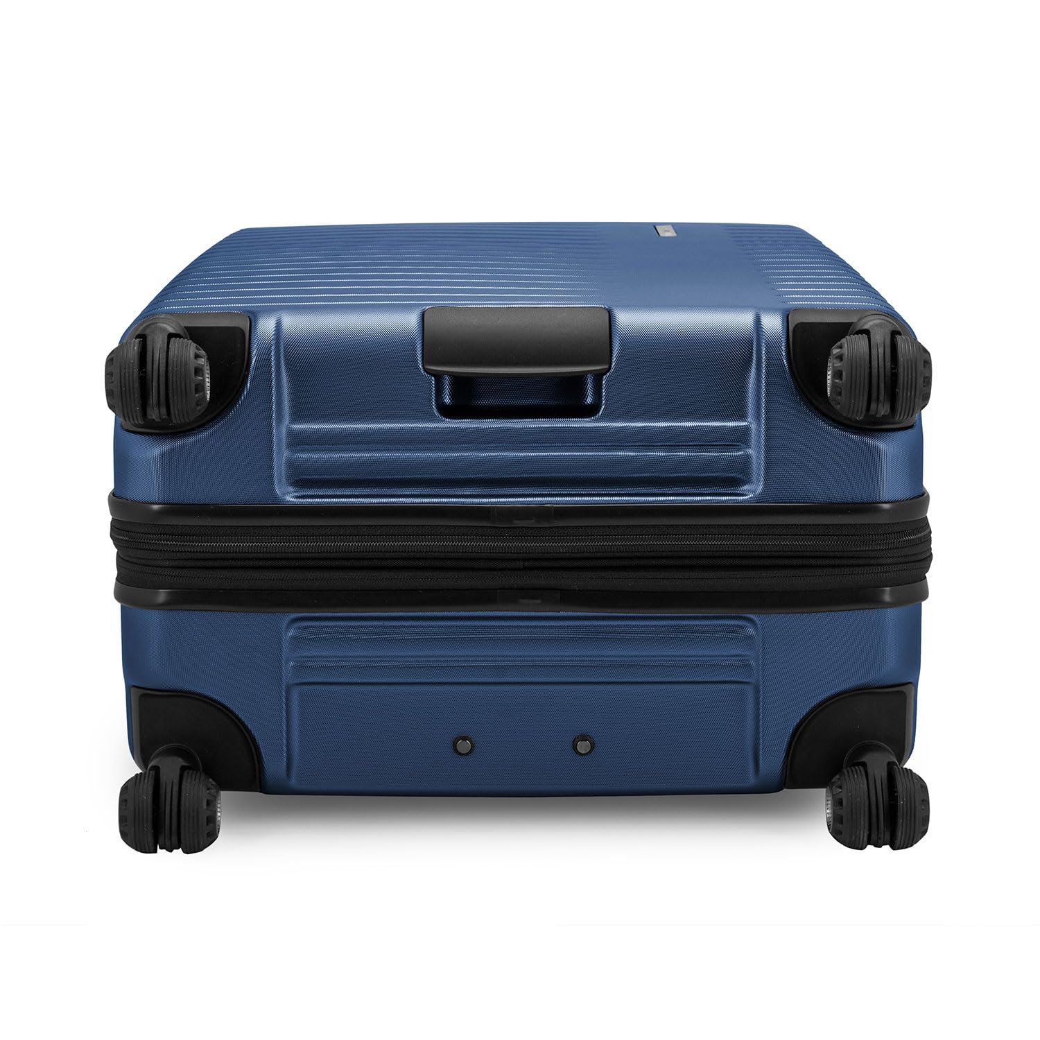 Traveler's Choice Archer Polycarbonate Hardside Spinner Luggage Set with Tie Down Straps - 29-Inch Checked Blue Suitcase for Air Travel & Vacation Packing