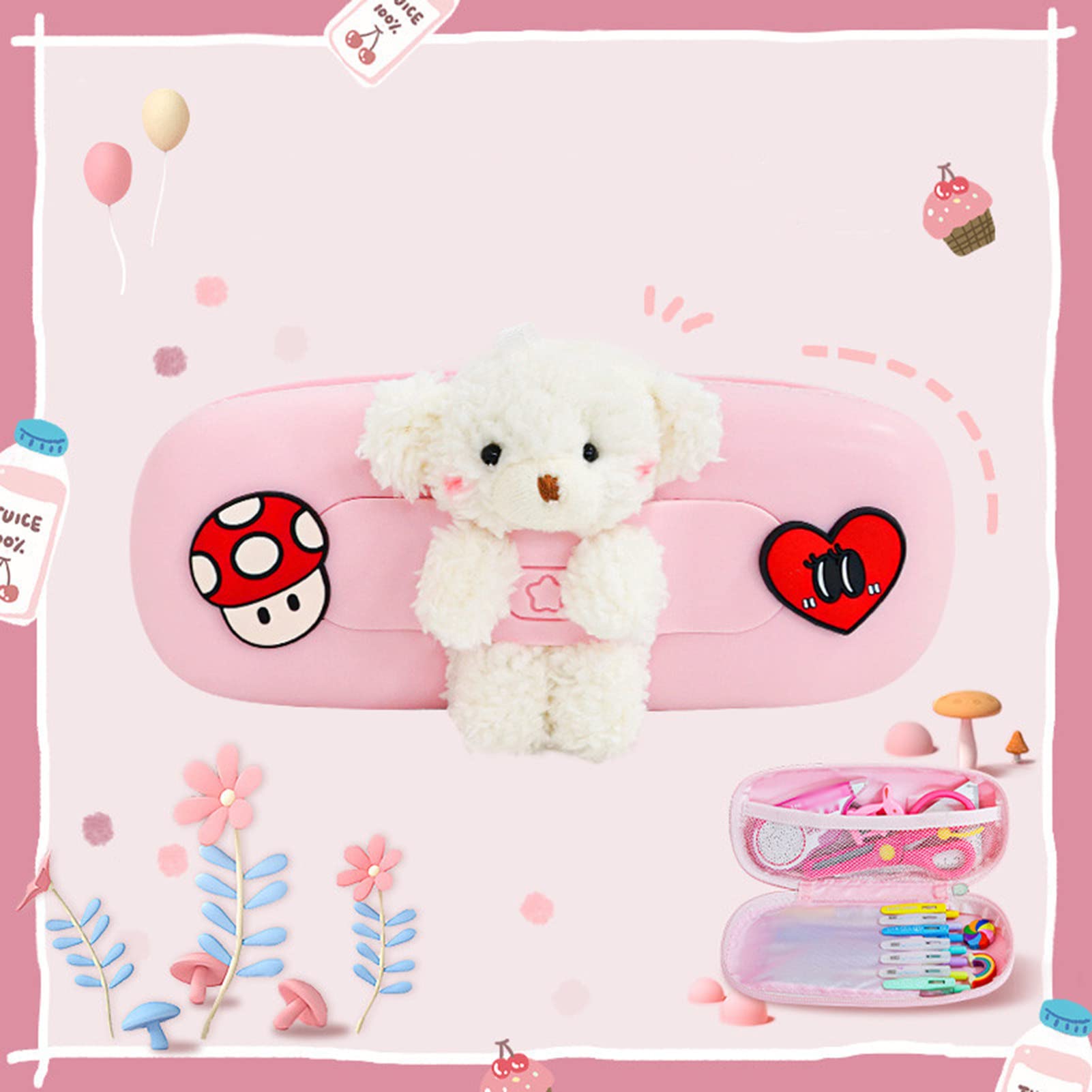 Large Capacity Plush Bear Silicone Pencil Case - Cute School Supplies Pouch for Pens, Markers & Stationery | Washable & Durable Pencil Holder for Students, Office & Travel Organization