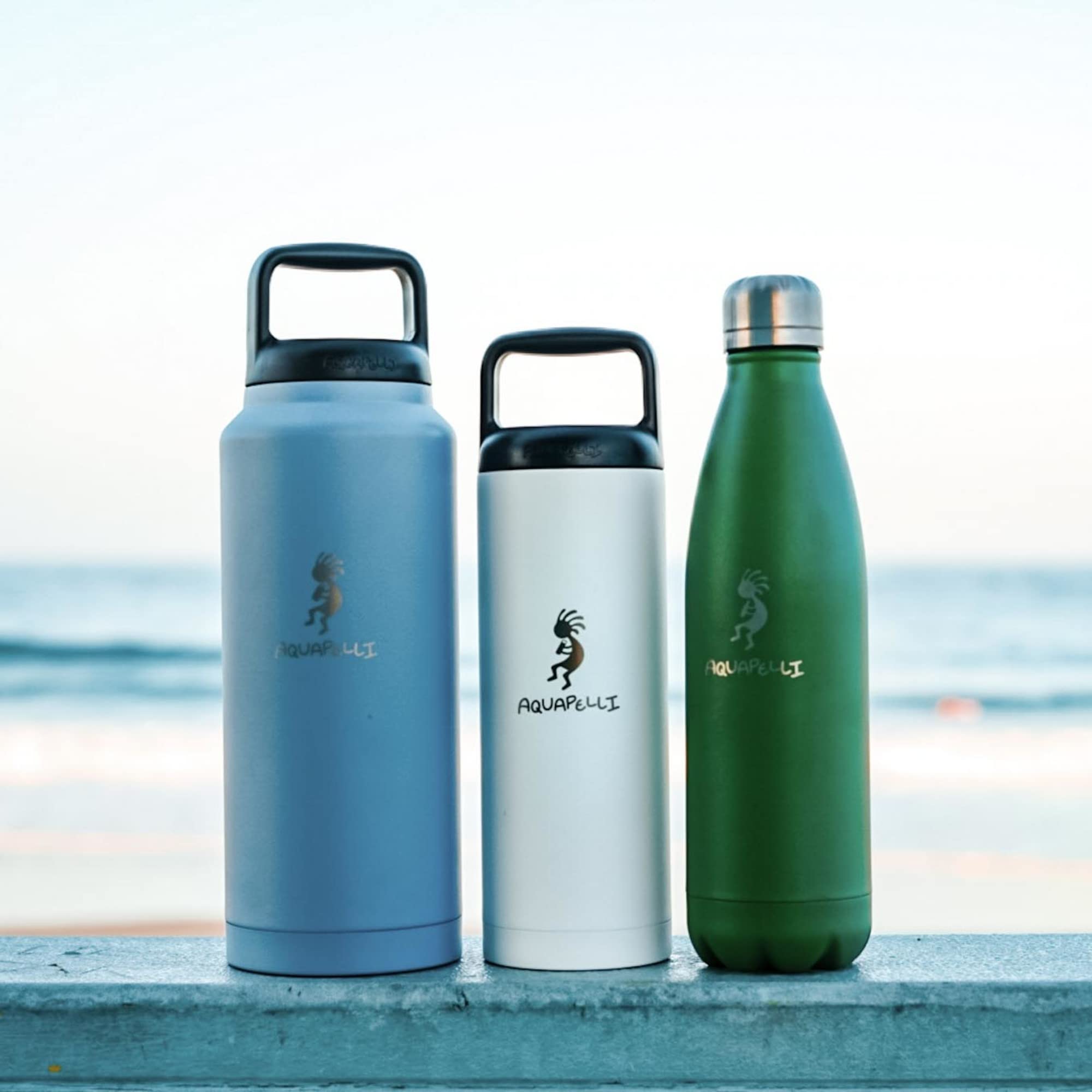 Aquapelli 34oz Vacuum Insulated Stainless Steel Water Bottle - Leakproof & Sweatproof, Keeps Drinks Cold 24Hrs/Hot 12Hrs - Perfect for Gym, Hiking & Outdoor Activities - Denim Blue