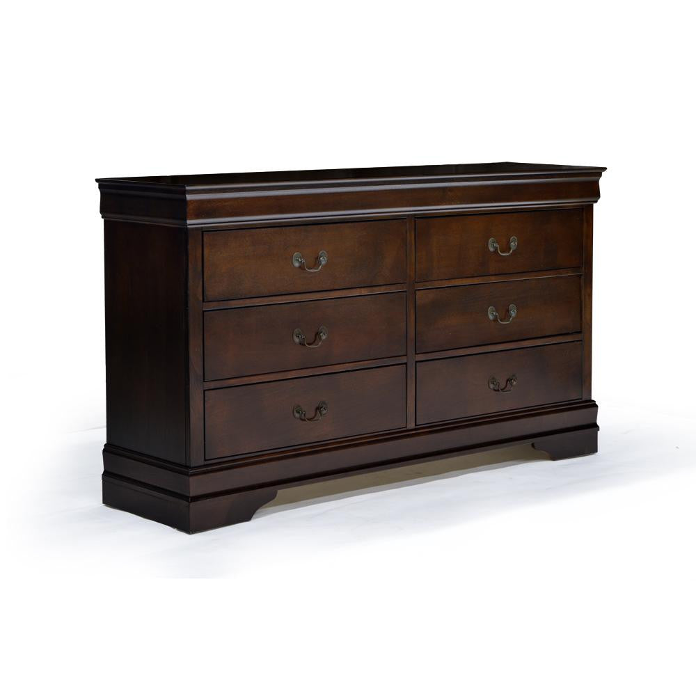 Cherry Wood Dresser with 6 Drawers - Modern Bedroom Furniture for Storage & Organization | Perfect for Bedroom, Living Room, or Nursery Decor