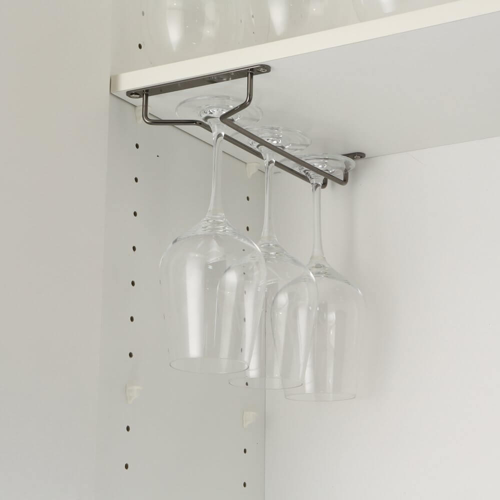 Premium Single Wine Glass Rack - Sleek Black Metal Holder for Stemware Storage | Perfect for Kitchen, Bar, or Dining Room Organization