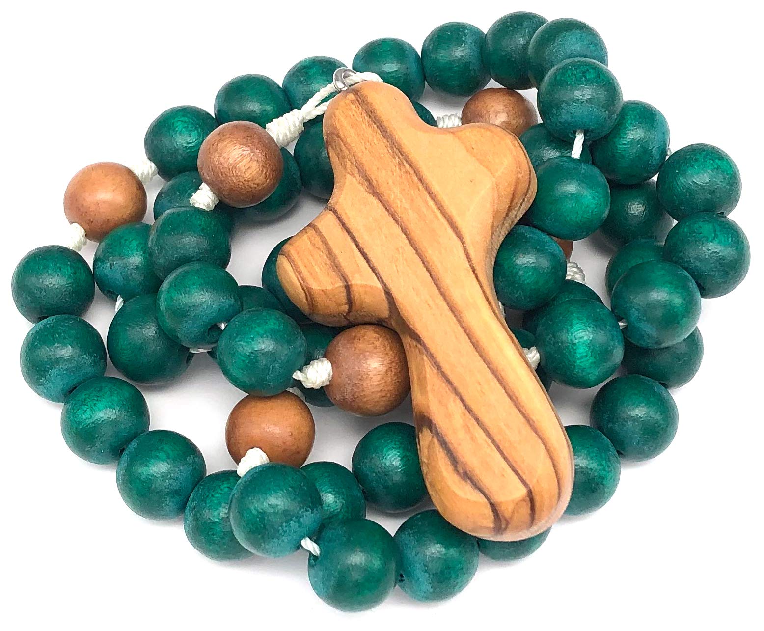 Handmade Wooden Rosary Beads - Green Catholic Prayer Beads for Religious Devotion, Meditation & Spiritual Gifts | Perfect for Prayer, Worship & Faith-Based Jewelry