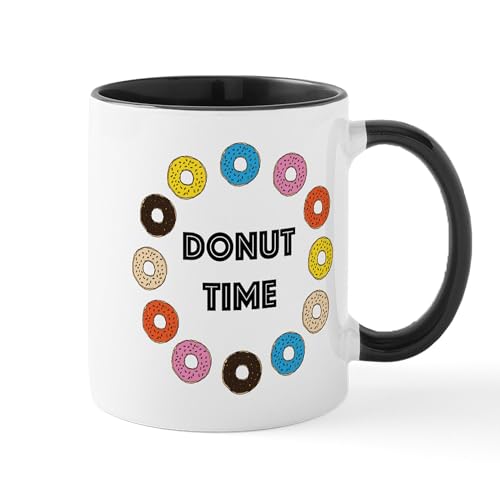 White/Black Inside - Donut Time Mugs