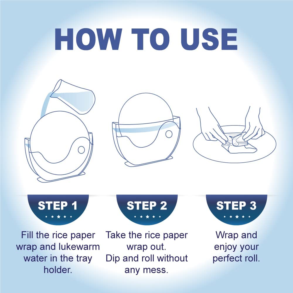 BANU Rice Paper Water Bowl with Side Pocket Holder for Spring Rolls & Summer Rolls | Banh Trang Holder | Perfect for Vietnamese Cuisine & DIY Wraps at Home