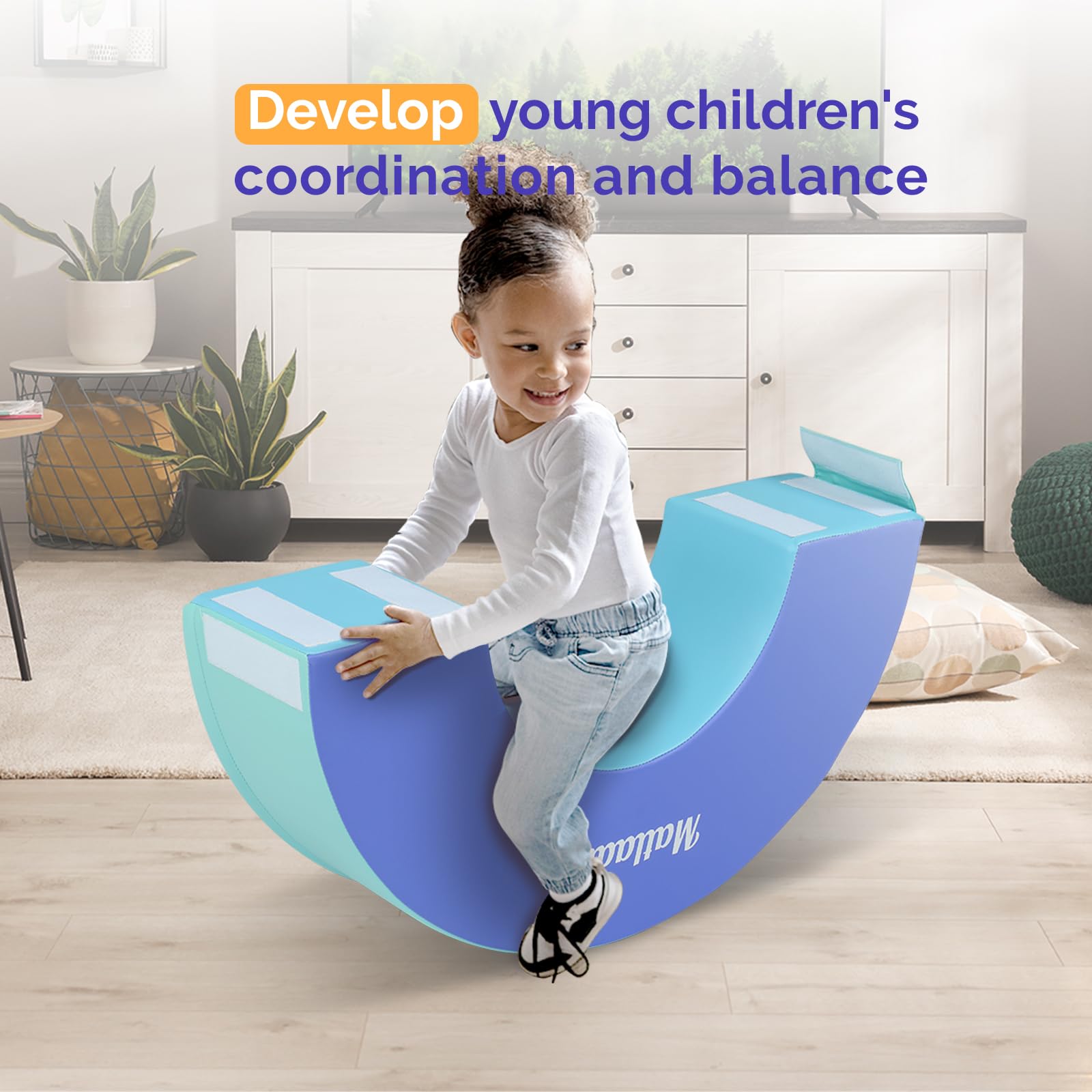 Kids Foam Gymnastics Mat - Non-Slip Exercise & Cheerleading Training Mat for Toddlers, Children - Perfect for Home, Gym, School & Play Areas