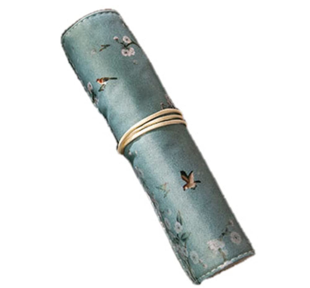 Vintage Antique Large Capacity Pencil Bag - Blue Stationery Organizer for School, Office & Travel - Perfect for Pens, Pencils, Art Supplies & Beauty Accessories Storage