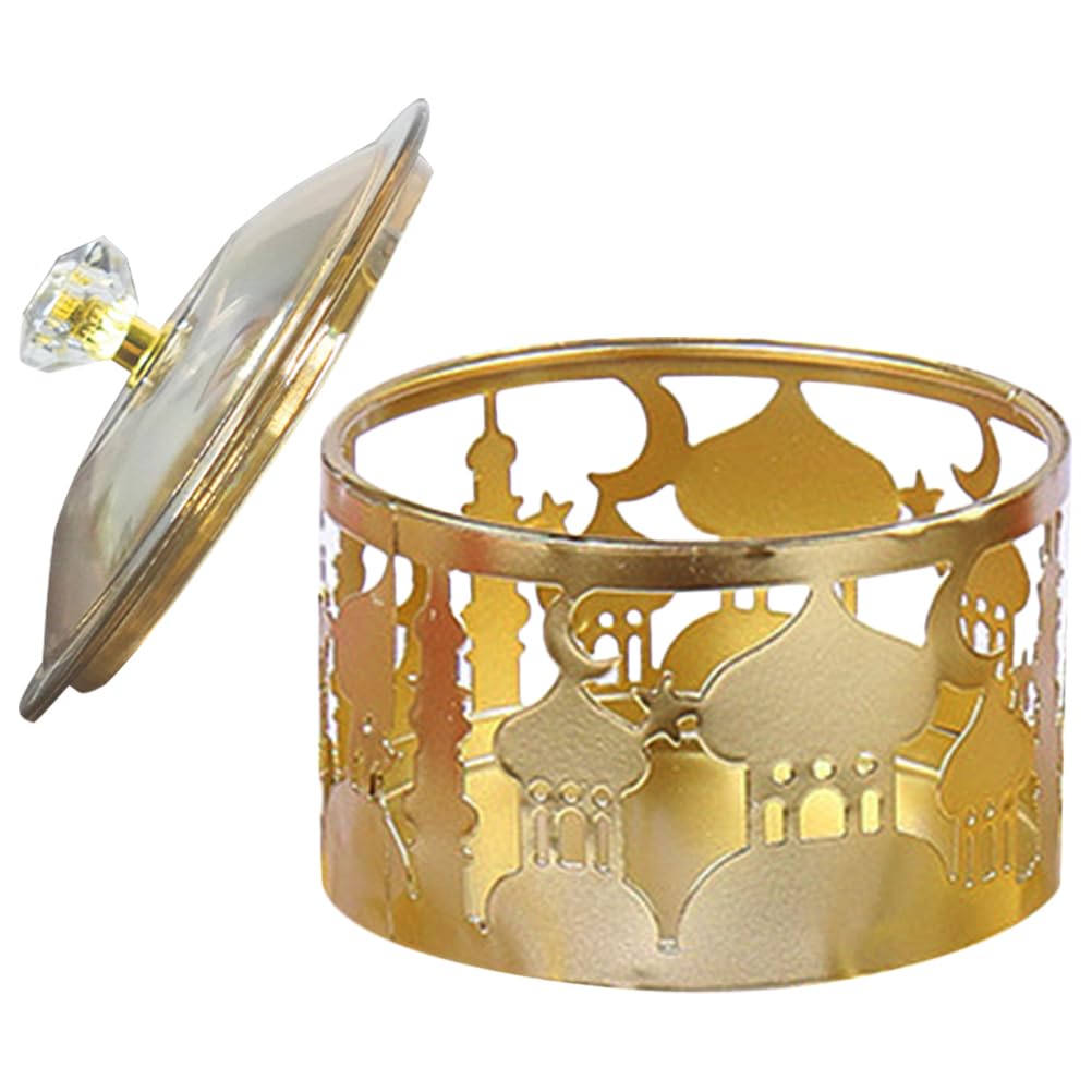 Lurrose Ramadan Candy Jar with Lid - Eid Mubarak Snacks Container for Kitchen & Party