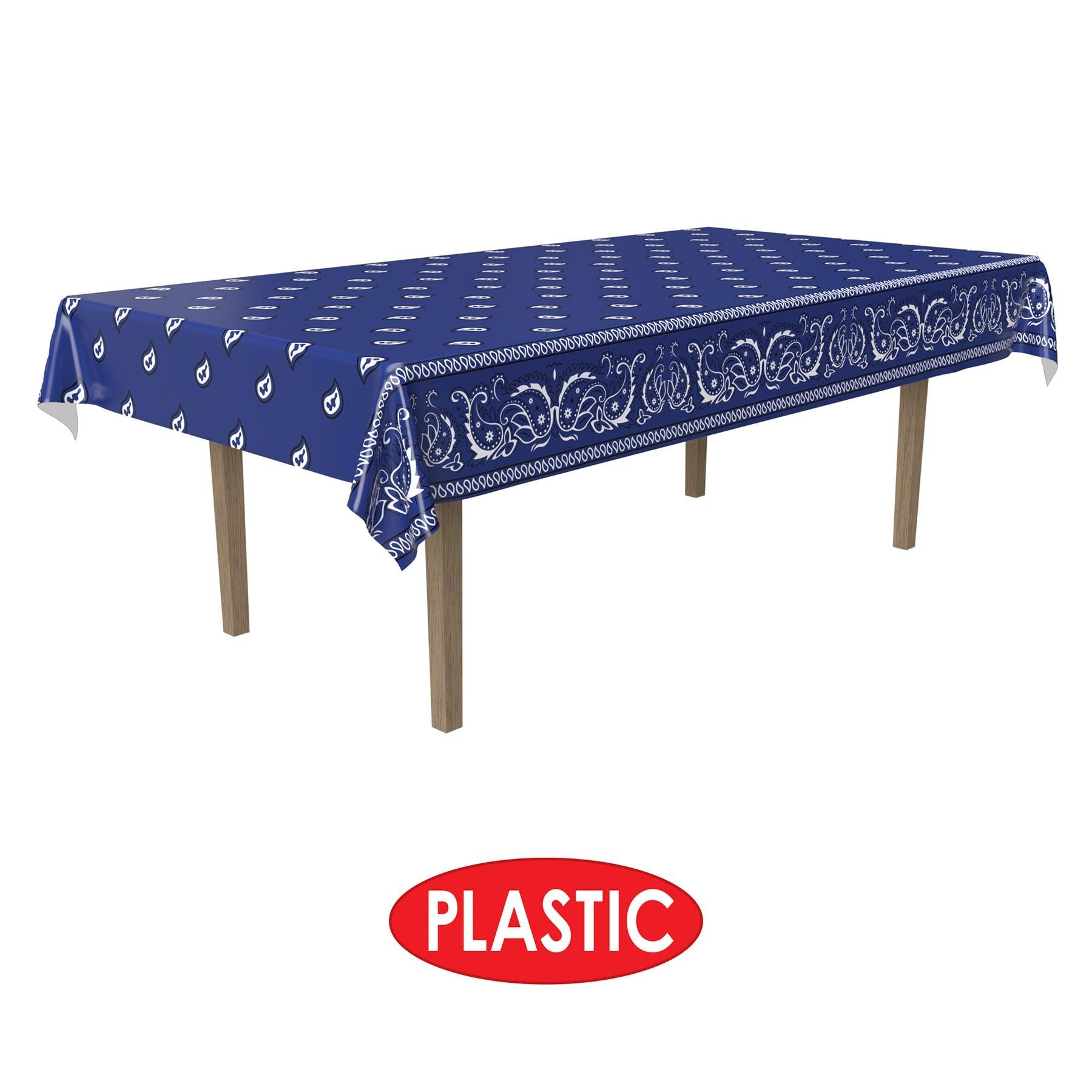 12 Pack Beistle Bandana Party Table Covers - Colorful Western Theme Disposable Tablecloths for Birthday, BBQ, Picnic & Outdoor Events