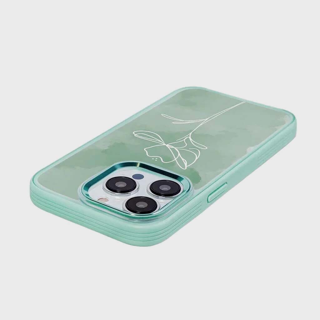 Premium iPhone 15 Pro Case with MagSafe - Green Floral Design | Slim Protective Cover for Everyday Use & Travel
