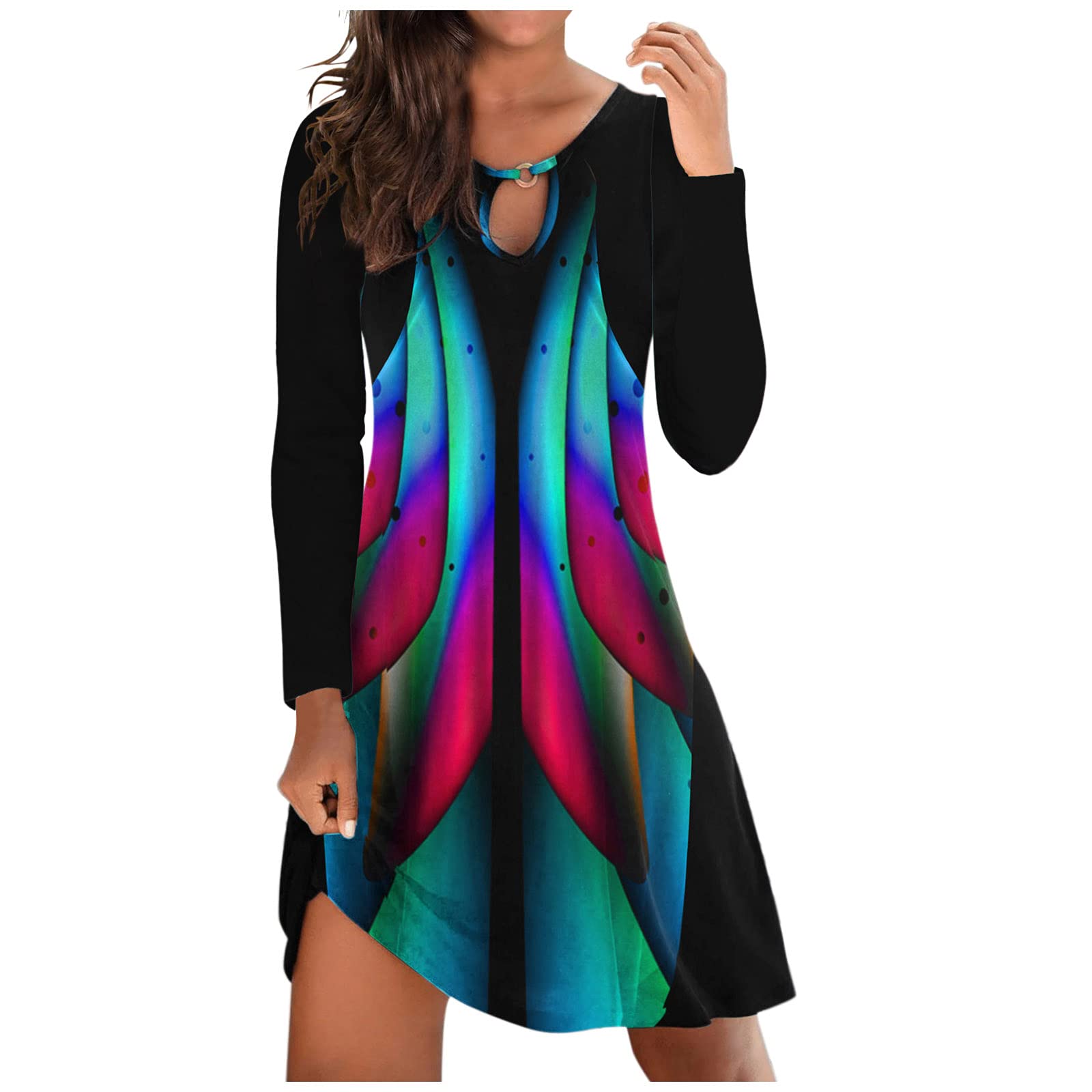 **Sexy O-Neck Fitted Midi Dress for Women – Summer Party & Dating Outfits – Petite Floral Dress for Cocktail Nights & Beach Vacations**