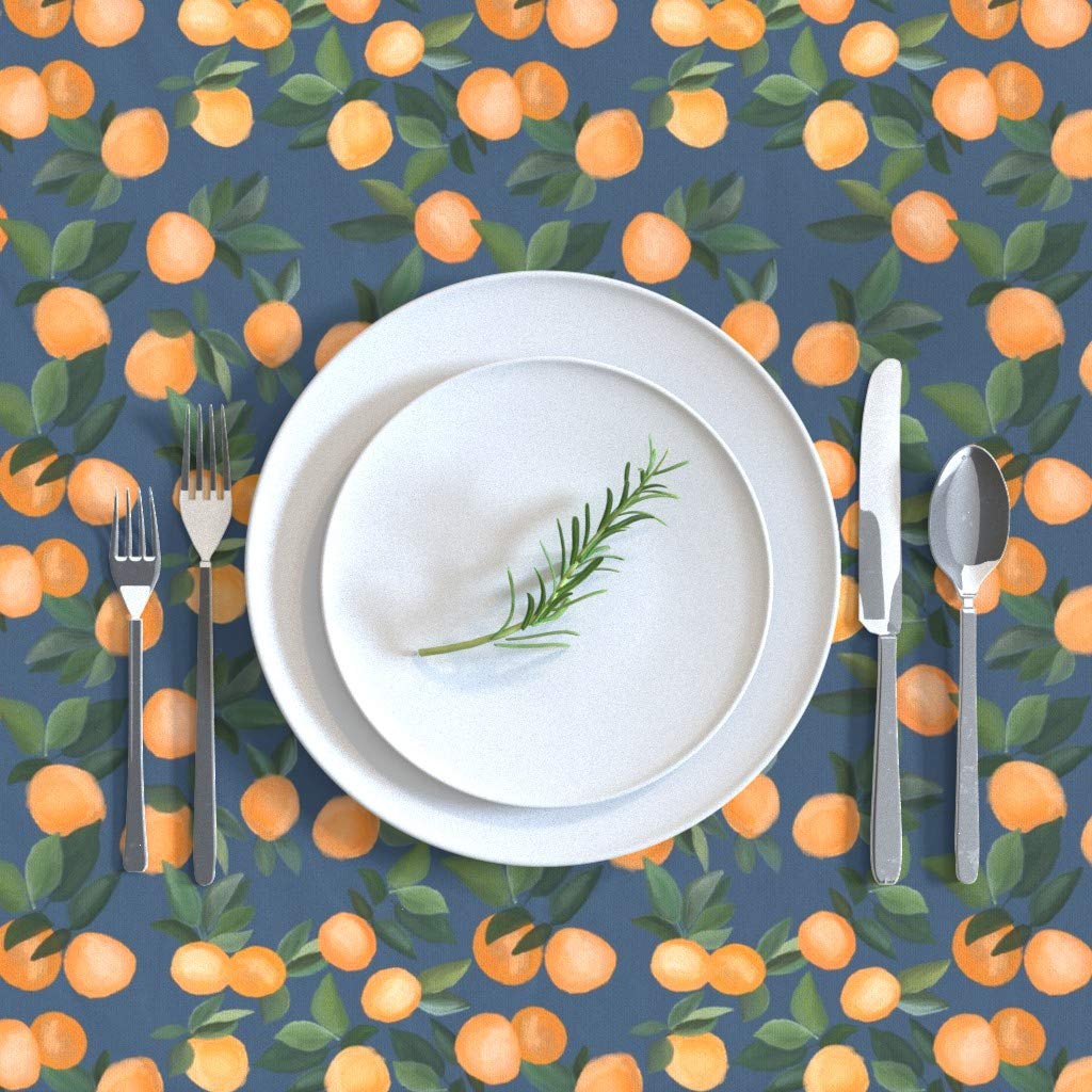 Premium Spoonflower Cotton Sateen Tablecloth 90