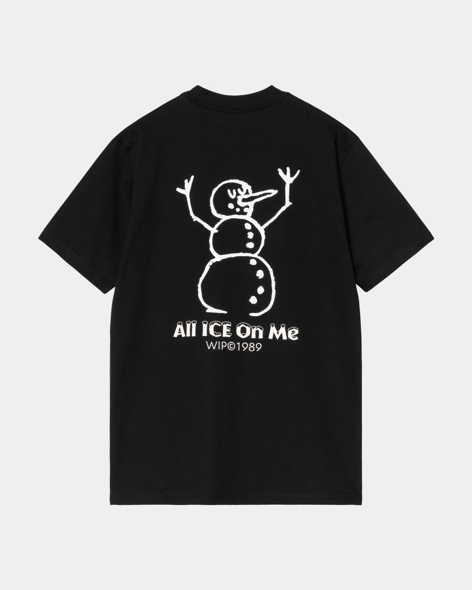 Cooling Ice Print T-Shirt for Men - Soft Cotton Black Tee - Casual Wear, Summer Outfits, Street Style Fashion