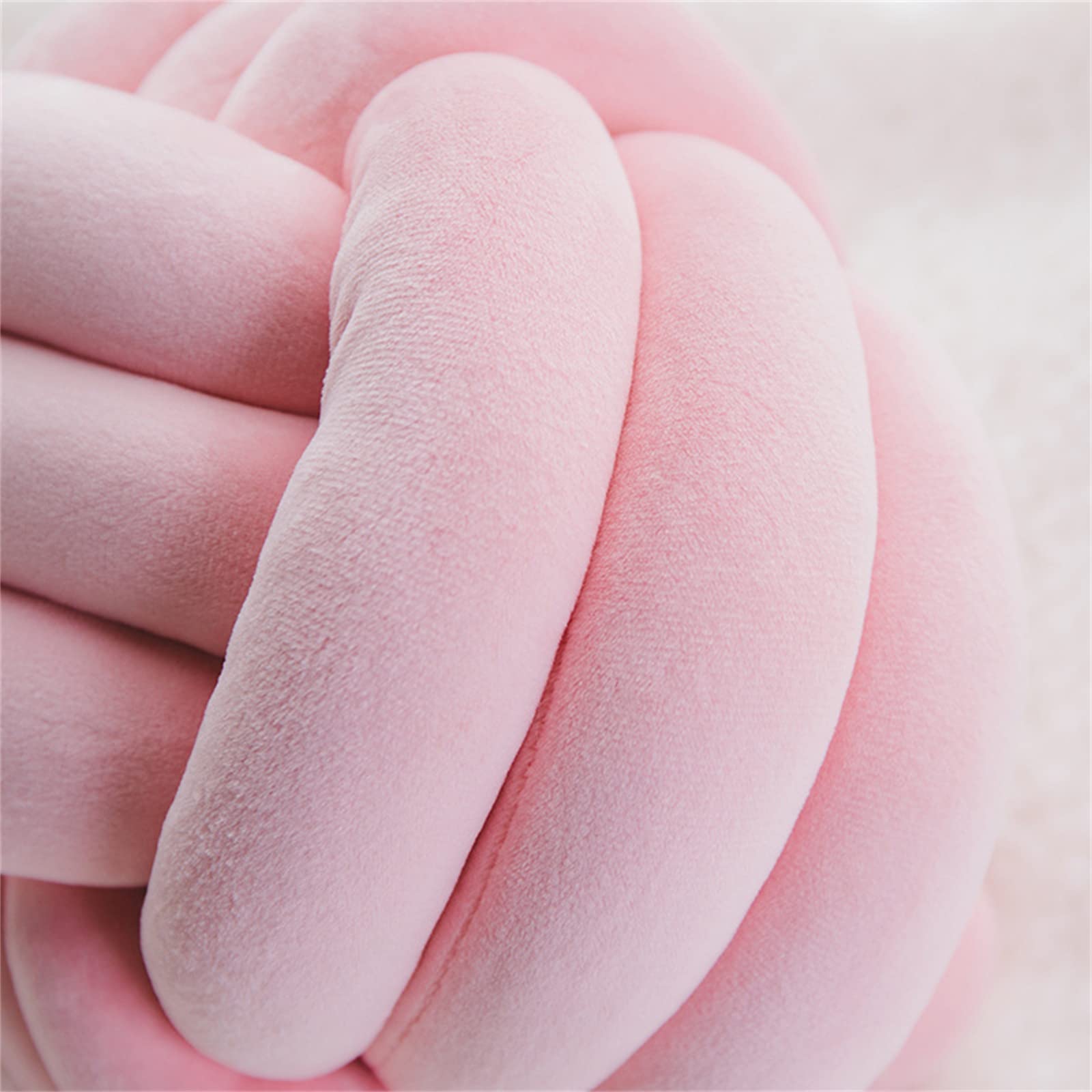 Round Throw Pillow - Soft Handmade Knotted Ball Pillow for Sofa & Bed - 7.5 Inch Green Home Decor Cushion - Cozy Plush Knot Toy for Living Room, Nursery & Dorm Decoration