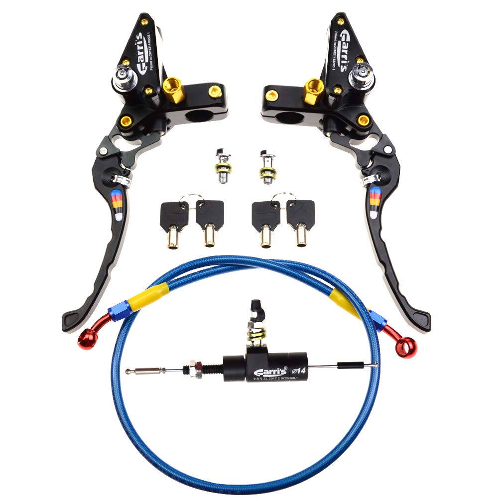WOOSTAR CNC Hydraulic Clutch Kit Master Cylinder with Brake Lever - Compatible with Suzuki GSX650F, CR250, Kawasaki Dirt & Pit Bikes (Black) - Perfect for Motorcycle Maintenance & Off-Road Riding