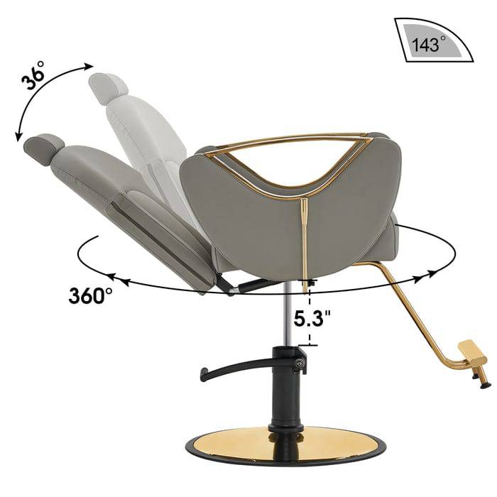 Gabriel Barber Chair - Professional Adjustable Salon Styling Chair for Hairdressers & Barbers - Perfect for Home & Salon Use