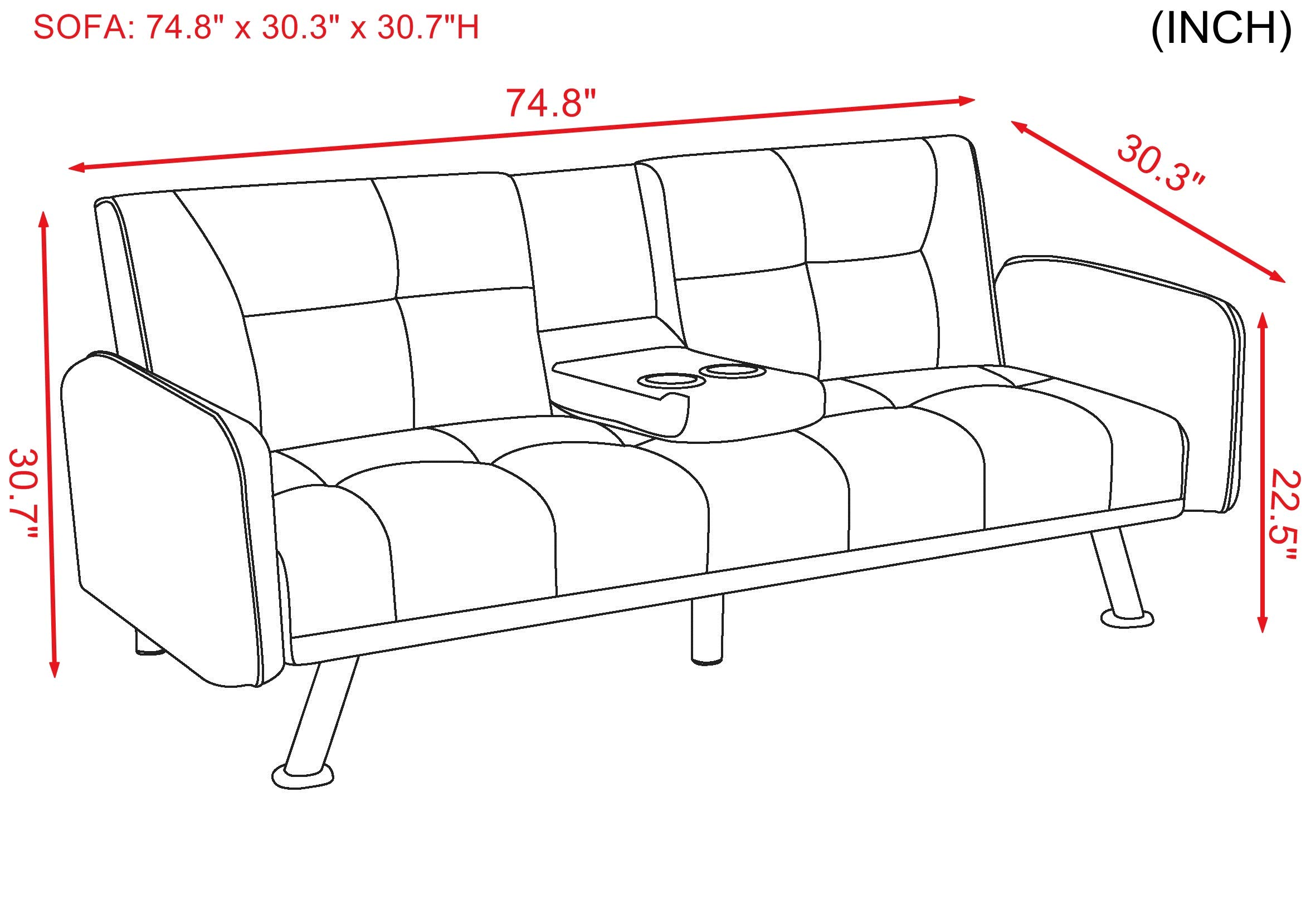 Twin Size Sleeper Sofa Bed - Convertible Futon Couch for Living Room, Apartment & Dorm | Modern Purple Fabric Lounge Sofa | Perfect for Small Spaces, Guest Rooms & Studio Apartments