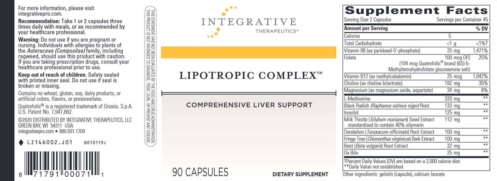 Lipotropic Complex™ - Premium Weight Management Supplement for Fat Loss & Liver Support | Boost Metabolism & Energy for Active Lifestyles