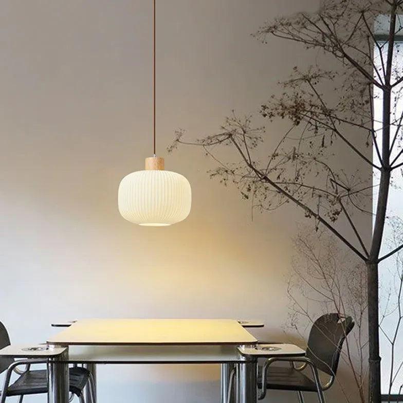 Modern Single Head Oval Pendant Light - White Bedroom Ceiling Fixture for Dining Room, Kitchen Island & Living Room Decor