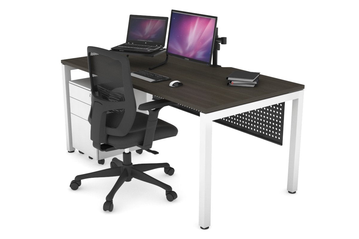 Quadro Square Legs Office Desk - 1800L x 800W Modern Workstation with Cable Management | Home Office, Study Room & Workspace Solution