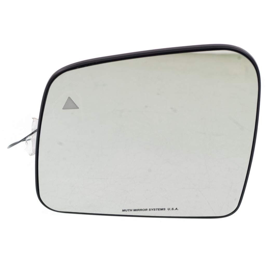 2011-2018 Jeep Grand Cherokee Driver Side Heated Mirror Glass with Blind Spot Detection - Flat Glass Type Replacement (Part# 68082639AB) | Perfect for Winter Driving & Enhanced Safety