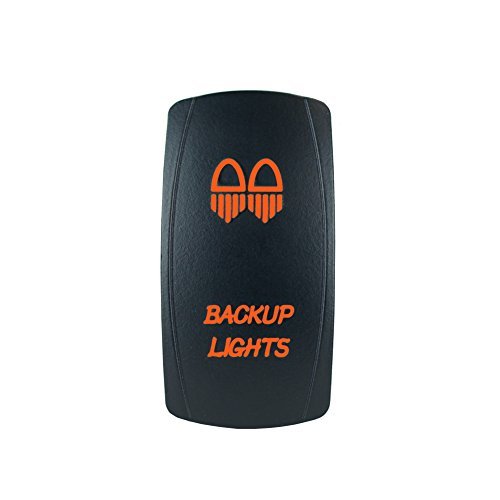 STVMotorsports Laser Backlit Orange Rocker Switch - 20A 12V LED On/Off Backup Lights for Trucks, Boats & Off-Road Vehicles - Waterproof & Durable for Harsh Environments