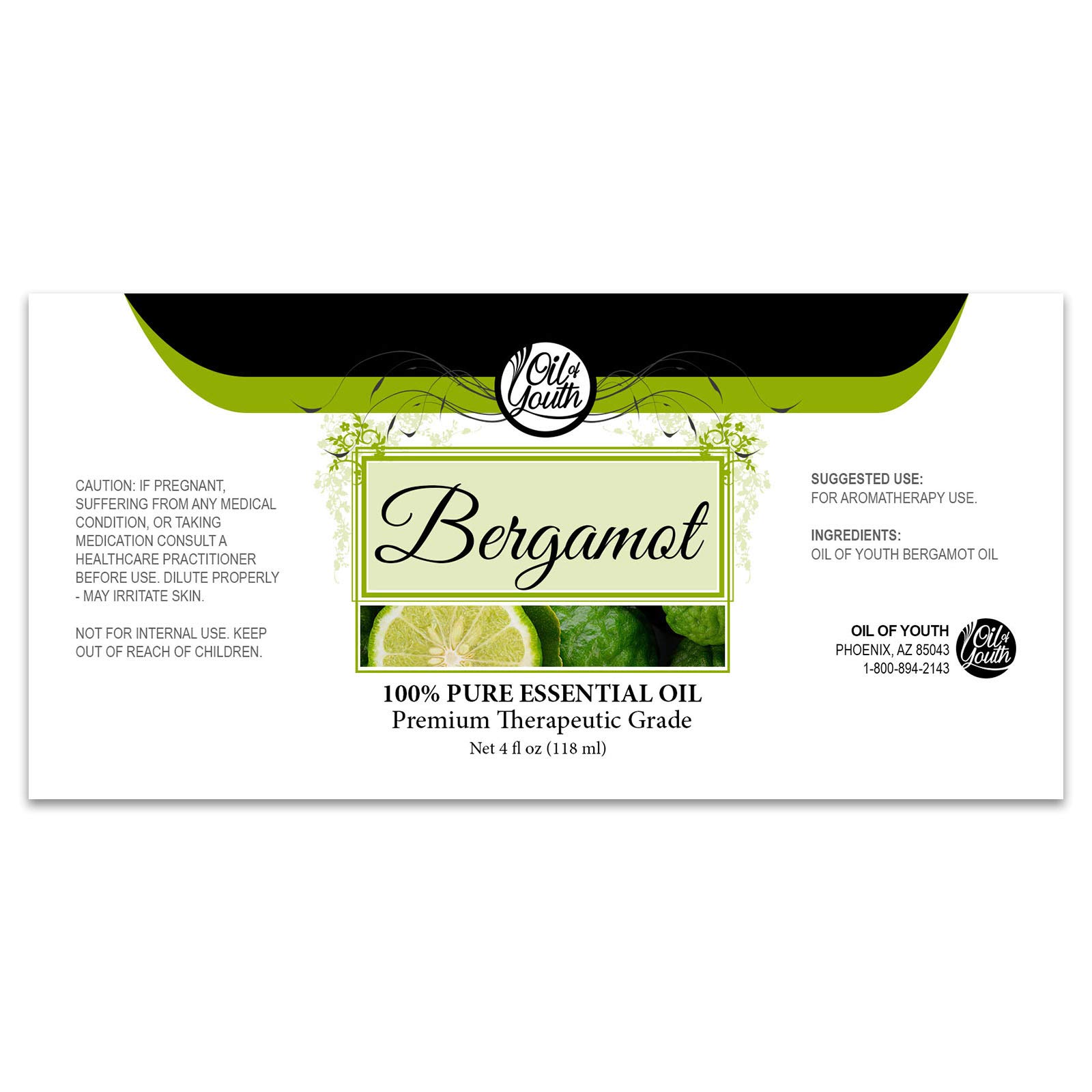 Bergamot Essential Oil 4oz (120ml) - 100% Pure Natural Aromatherapy Oil for Diffusers, Massage & Skin Care - Stress Relief, Mood Booster & Relaxation - Perfect for Home Spa, Yoga & Meditation