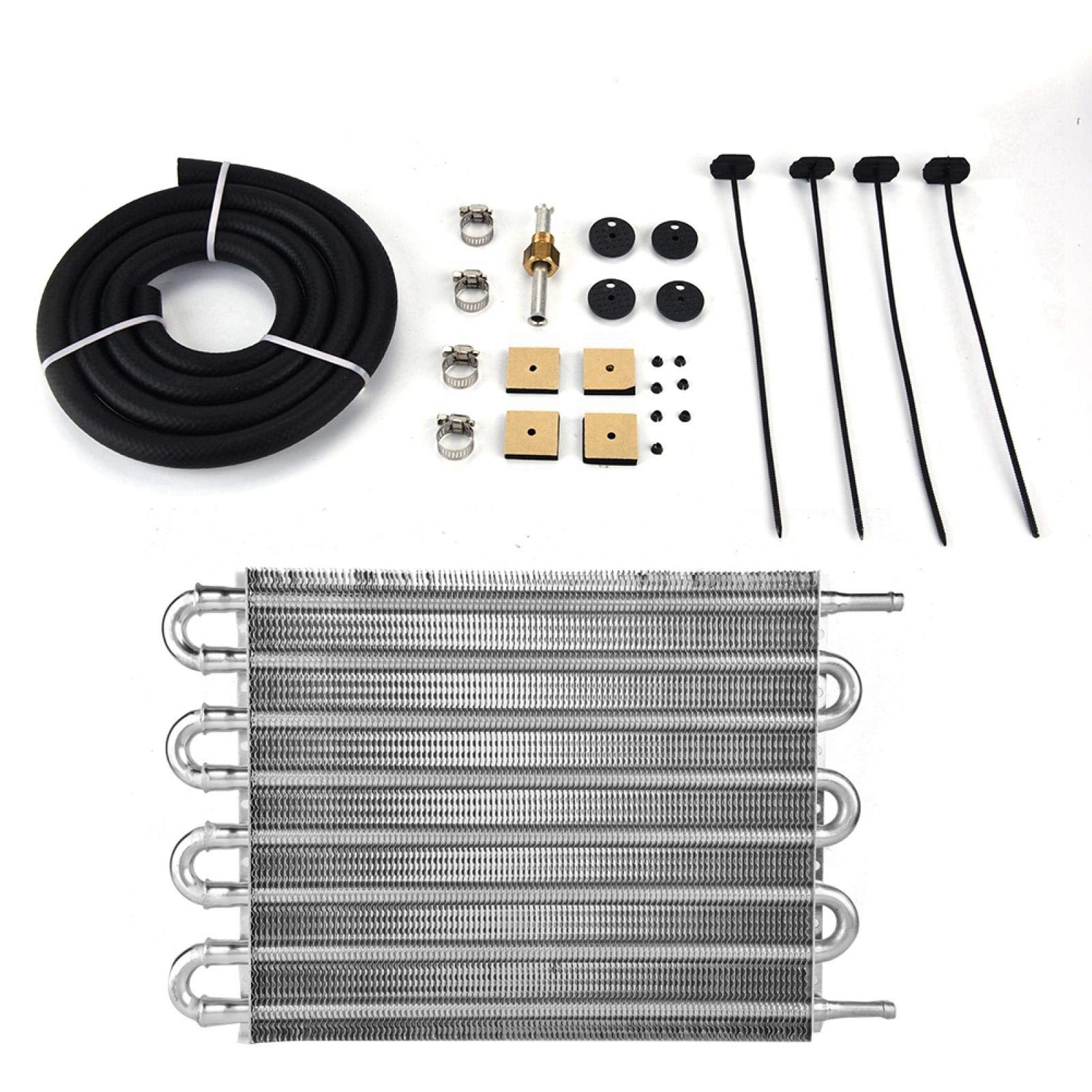 8 Row Remote Transmission Oil Cooler Kit - Universal Fit for Auto & Manual Cars - High Performance Cooling Radiator Converter - Perfect for Towing, Racing & Off-Road Vehicles