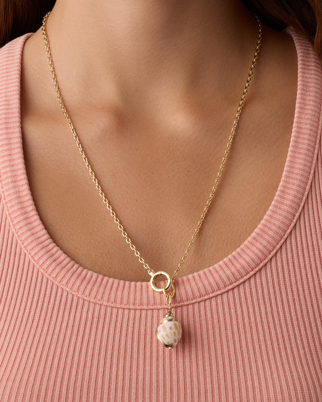 Tulip Shell Parker Charm Necklace - Elegant Floral Pendant Jewelry for Women | Perfect for Weddings, Parties & Everyday Wear