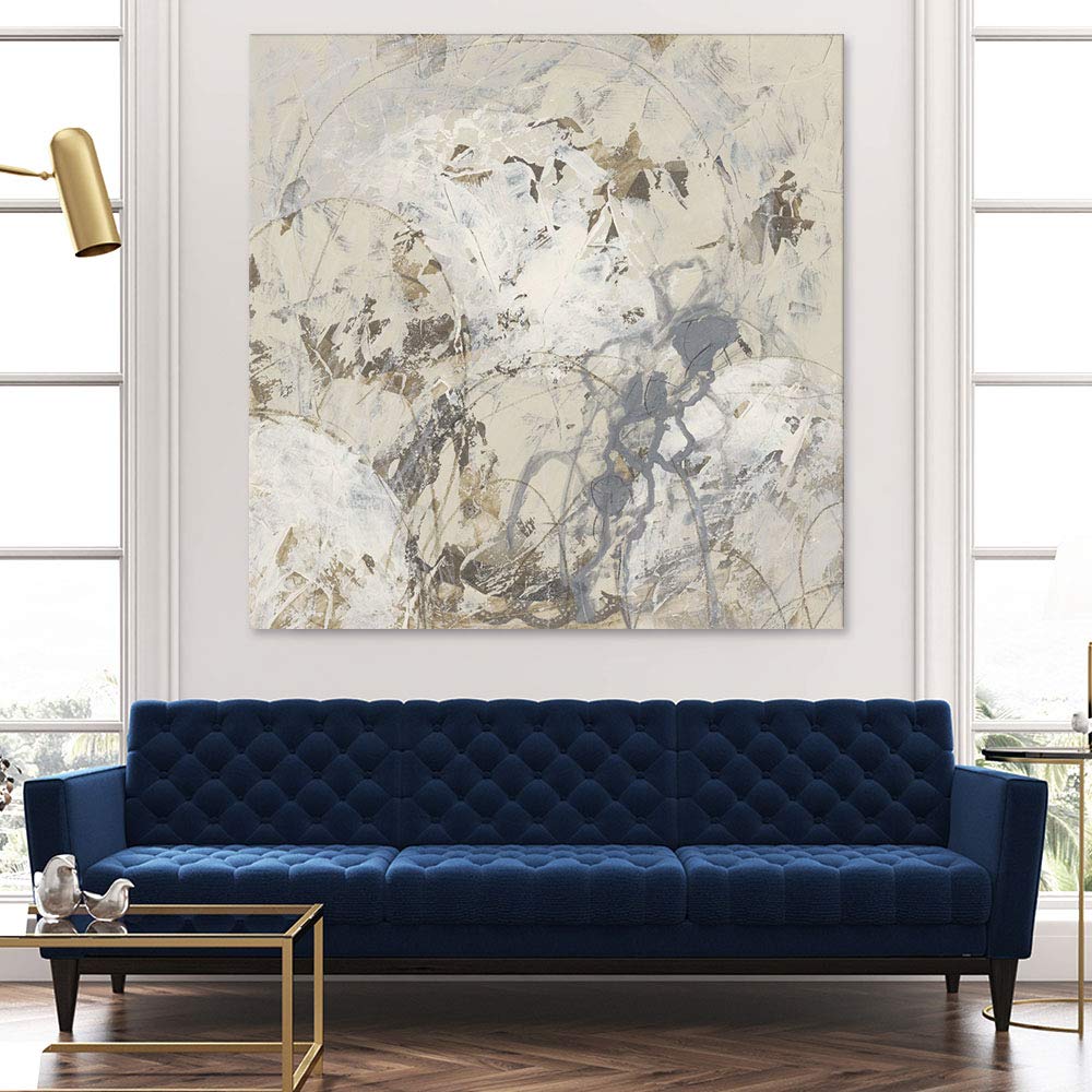 Large Modern Impasto Gesture Abstract Art Giclee Canvas Print - 72x72 Inches, Brown | Wall Decor for Living Room, Office & Bedroom