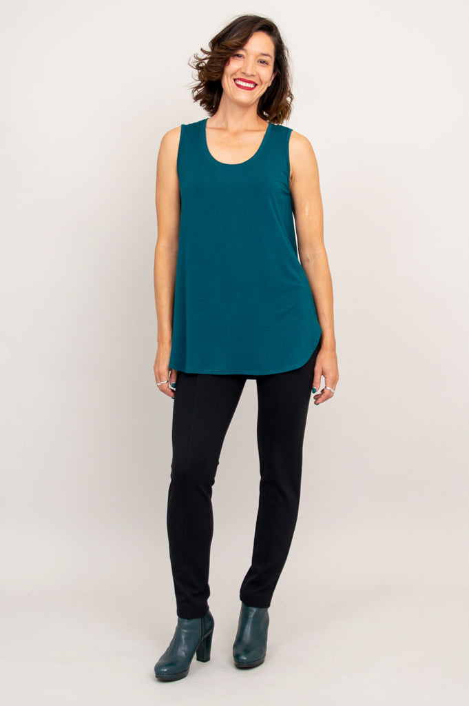 Eco-Friendly Bamboo Jazz Tank Top for Women - Soft & Breathable Teal Casual Wear - Perfect for Yoga, Gym & Summer Outfits