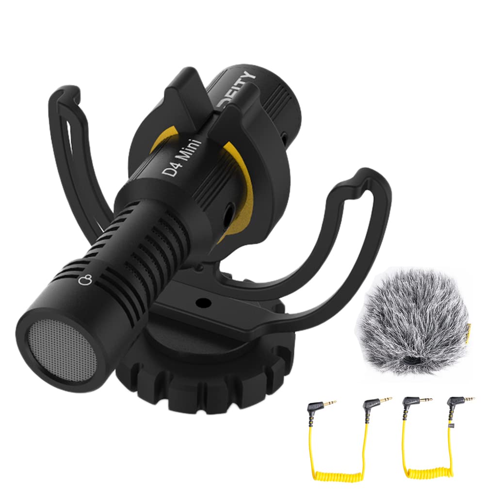 Deity V-Mic D4 Mini Supercardioid Shotgun Microphone for DSLR Camera - Professional On-Camera Mic for Vlogging, Interviews & Film Making (Black)