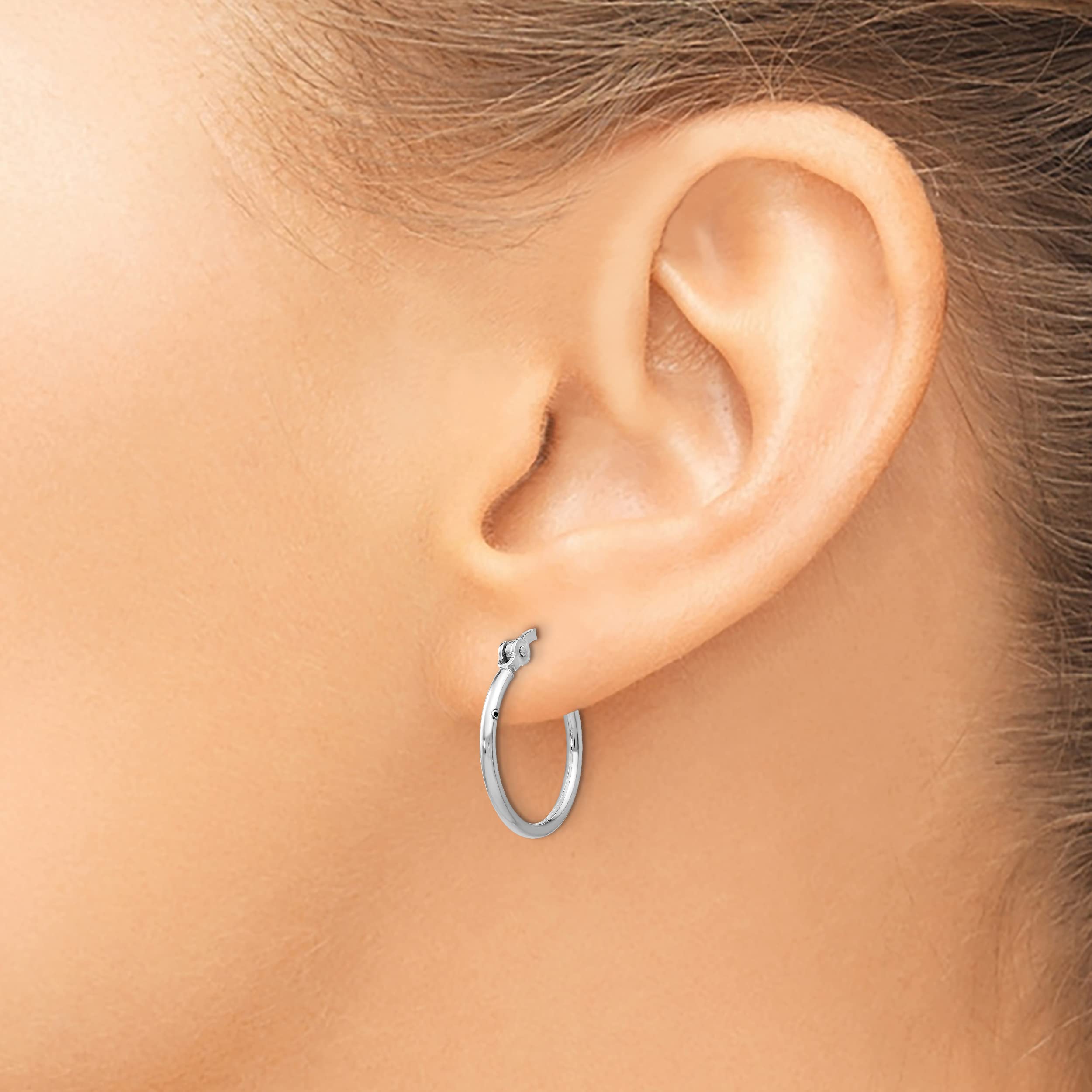 925 Sterling Silver Hinged Round Huggie Small Hoop Earrings for Women - Minimalist Everyday Jewelry for Work, Date & Casual Wear
