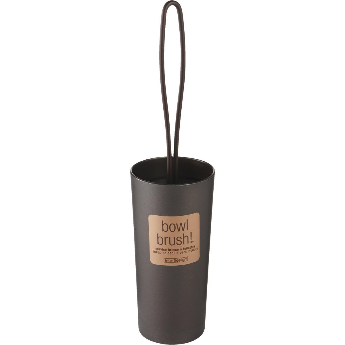 iDesign Loop Toilet Bowl Brush and Holder Set - Bronze Bathroom Cleaning Tool for Toilet Cleaning and Storage Organization | Perfect for Small Bathrooms, Apartments, and RVs