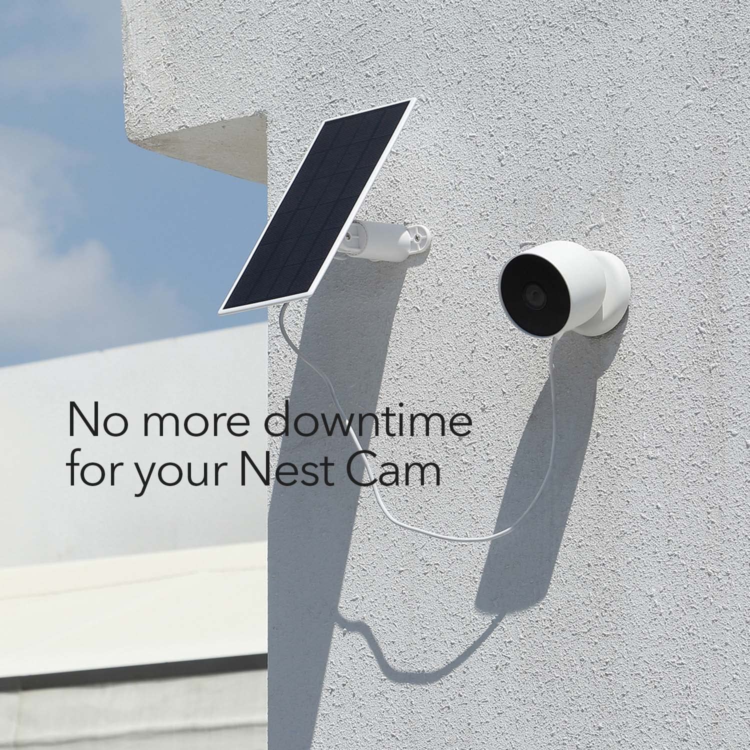 Wasserstein 2.5W Solar Panel for Google Nest Cam Outdoor/Indoor - Weatherproof Solar Charger for Continuous Power - Perfect for Home Security & Surveillance