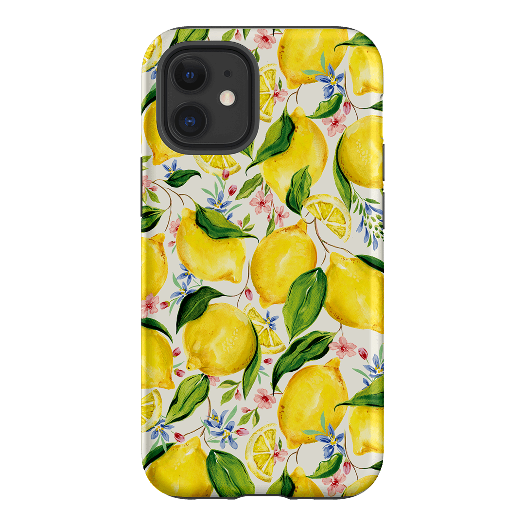 Premium Citrus Lemon Print Shockproof Phone Case for iPhone 15/14/13 - Trendy Summer Aesthetic with Drop Protection | Perfect for Beach, Vacation & Outdoor Activities