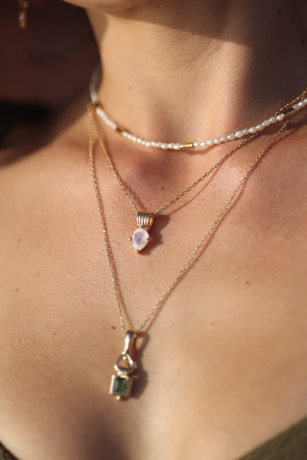 Freya Moonstone Silver Necklace for Women - Elegant Sterling Silver Jewelry Gift for Birthday, Anniversary & Special Occasions | Perfect for Everyday Wear, Date Night & Boho Style Outfits