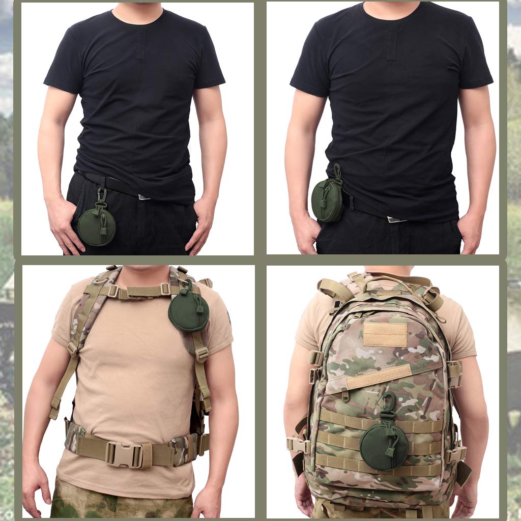 Upgraded Small MOLLE Pouch Accessories - 2PCS Tactical EDC Pouches for Military Gear, Keychain, Coin Purse, Wallet & Wireless Headset Storage (Black) - Perfect for Outdoor Adventures, Hiking & Everyday Carry Essentials