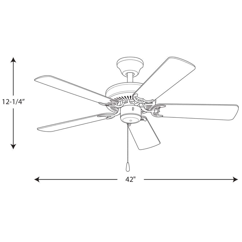 Progress Lighting P2500-09 52-Inch Indoor Ceiling Fan with Light Kit - Modern Flush Mount Design for Bedroom, Living Room & Office