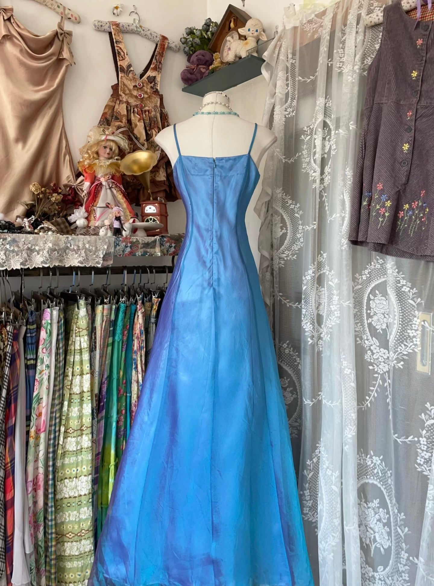 Elegant A-Line Blue Long Prom Dress - Vintage Formal Gown J5014 for Homecoming, Evening Parties & Special Occasions