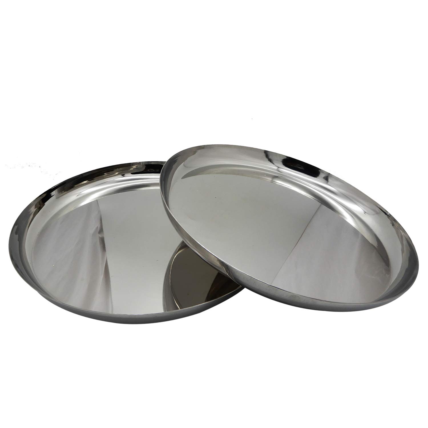 Premium 12 Inch Stainless Steel Dinner Plates - Set of 12 Commercial-Grade Catering Dishes for Restaurants, Camping, Family Gatherings & Kitchen Use | Durable Plates for Serving Meals, Salads & Buffet Style Dining