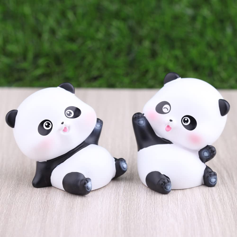 Cute Panda Car Dashboard Ornament - Resin Animal Figure for DIY Decoration, Cake Topper, and Home Accessories | Perfect for Car Interior, Birthday Cakes, and Gift Giving
