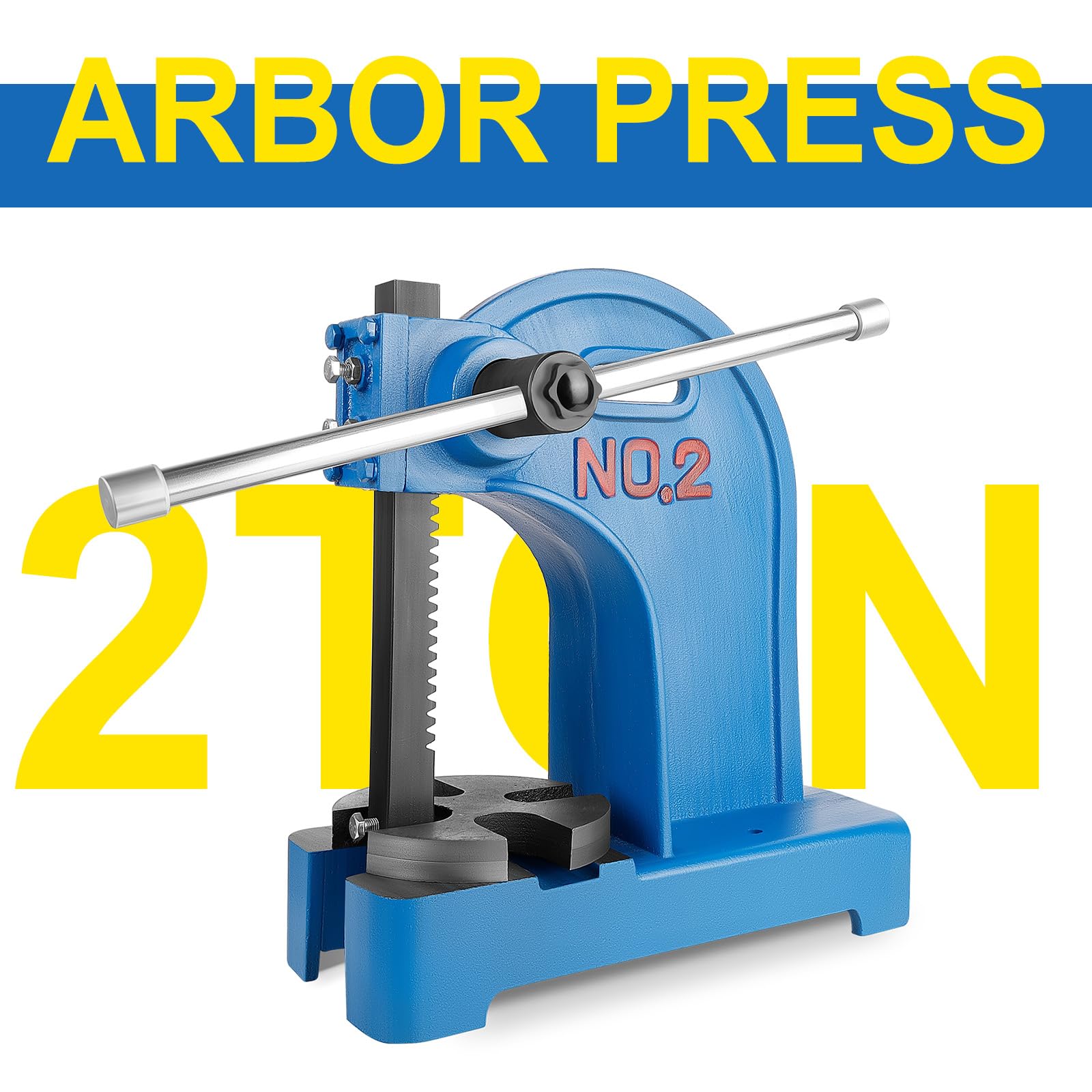Vohala 2 Ton Manual Arbor Press - Heavy Duty Cast Iron Desktop Press with 8.5