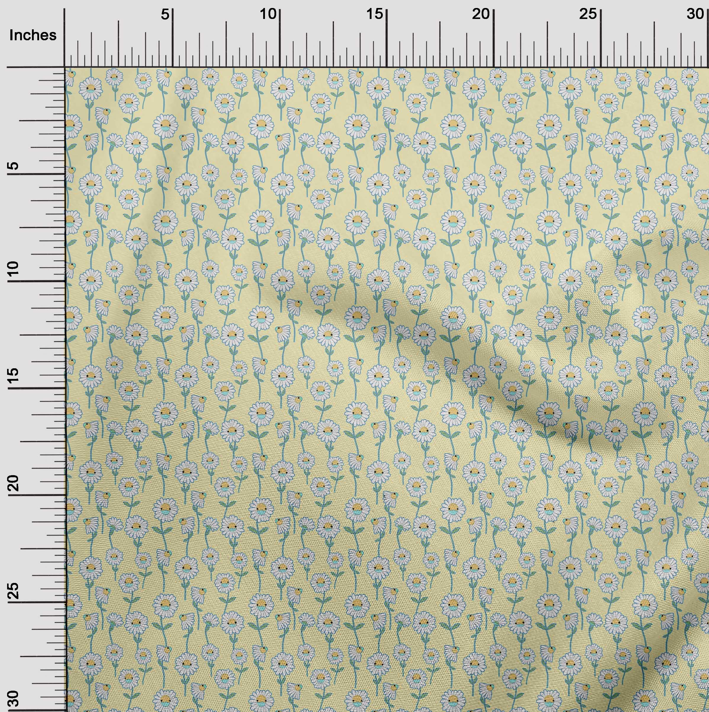 oneOone Viscose Jersey Beige Floral Print Fabric for Kids - 60 Inch Wide Soft Sewing Material by The Yard | DIY Clothing, Dresses, Skirts & Craft Projects