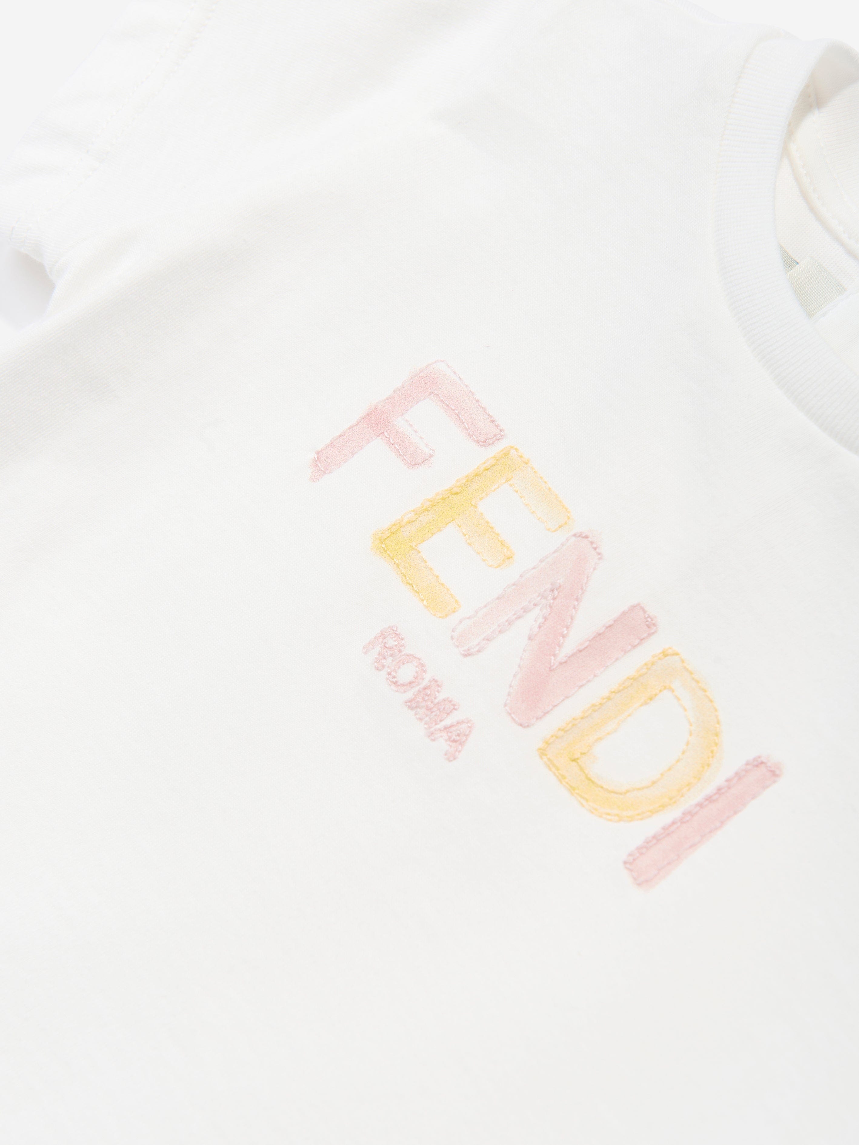 Baby Girls White Logo T-Shirt - Soft Cotton Short Sleeve Tee for Toddlers & Infants - Perfect for Playdates, Daycare & Family Photos