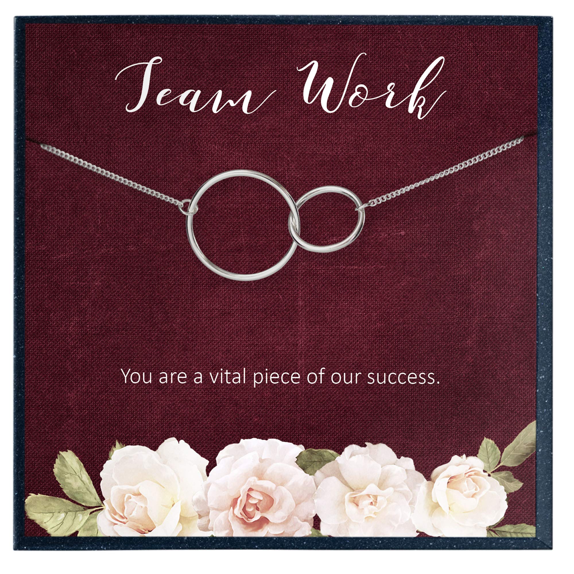 Teamwork Jewelry Gifts - 'Thank You Are a Vital Piece of Our Success' Quote Necklace for Team Members | Appreciation Gifts for Team Players & Coworkers | Perfect for Office Recognition, Corporate Events & Employee Appreciation Day