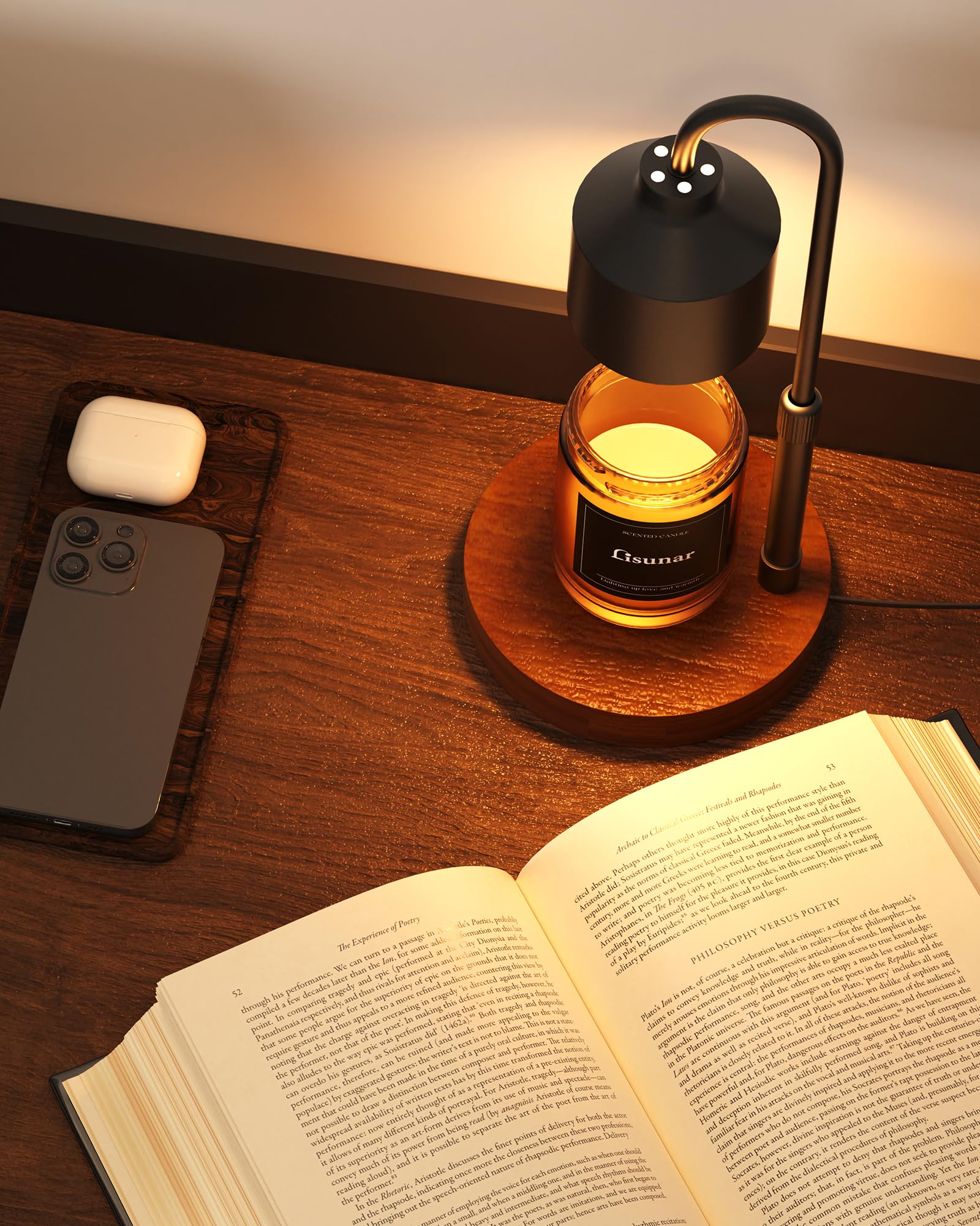 Electric Candle Warmer Lamp with Timer - Adjustable Height Wax Melter for Jar Candles, 2 Bulbs Included - Perfect for Home Decor, Romantic Ambiance & Aromatherapy
